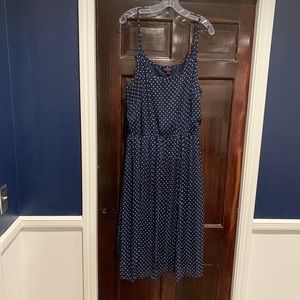 Simply Be Navy Polka Dot Dress Midi Length Sz: 18